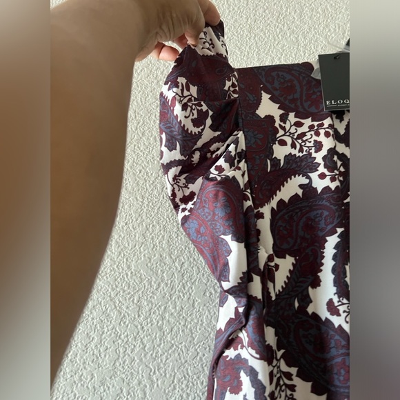 Eloquii Mock Neck Dress with Sleeve Detail Purple Multi Size 14 Brand New - Picture 11 of 15